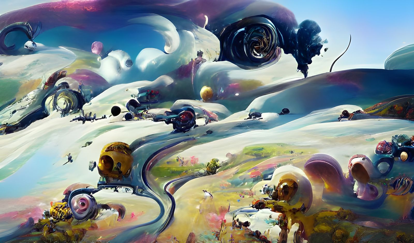 Winding Road Through Sinful Badlands: Digital Concept Art