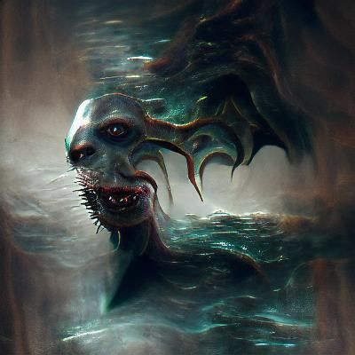 Sinister Image of Dagon in Dark Fantasy Style