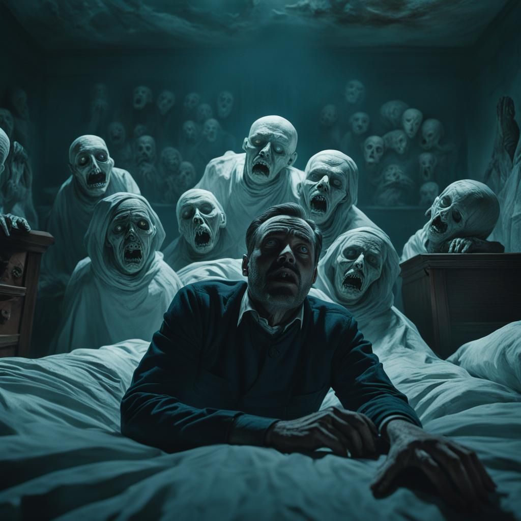 Man Tormented by Ghosts in Fauvist Style