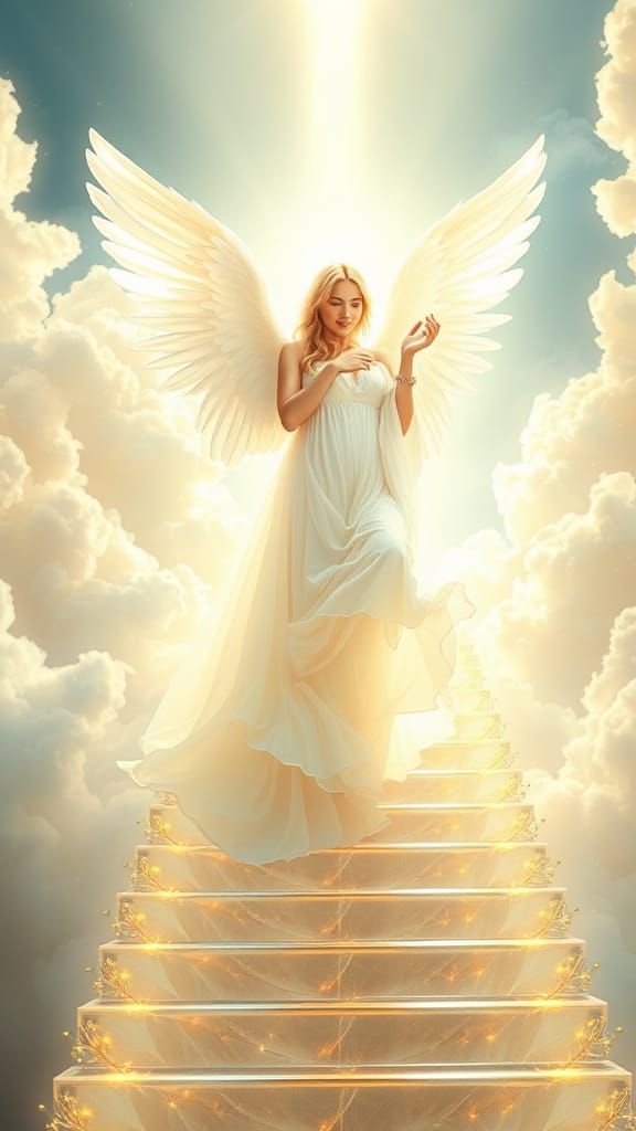 Ethereal Angel Ascends to Heavenly Glory