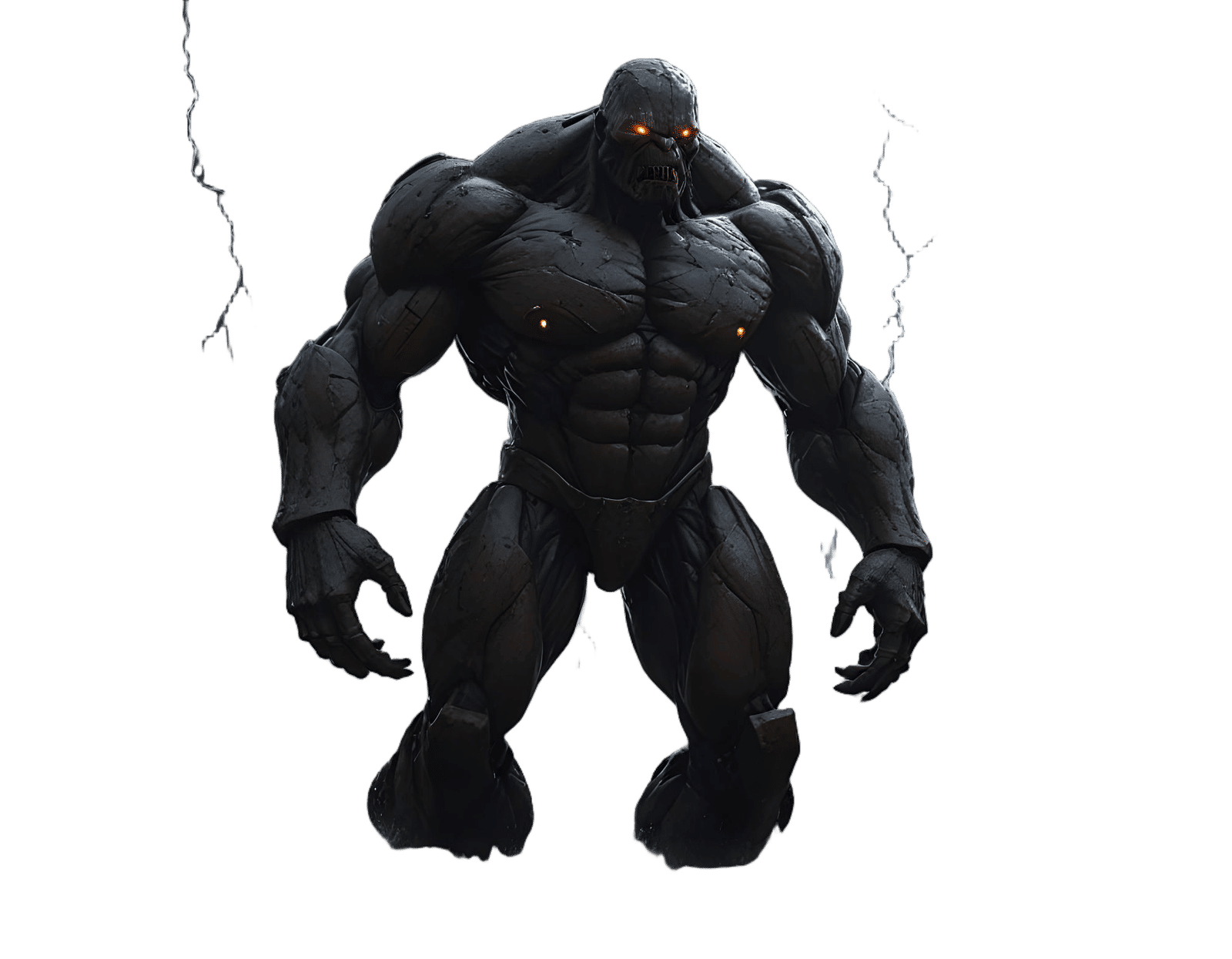 Cyberpunk Horror Golem in Stormy Night