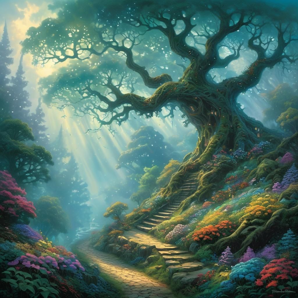 Magical Woodlands with Dragon Shadow