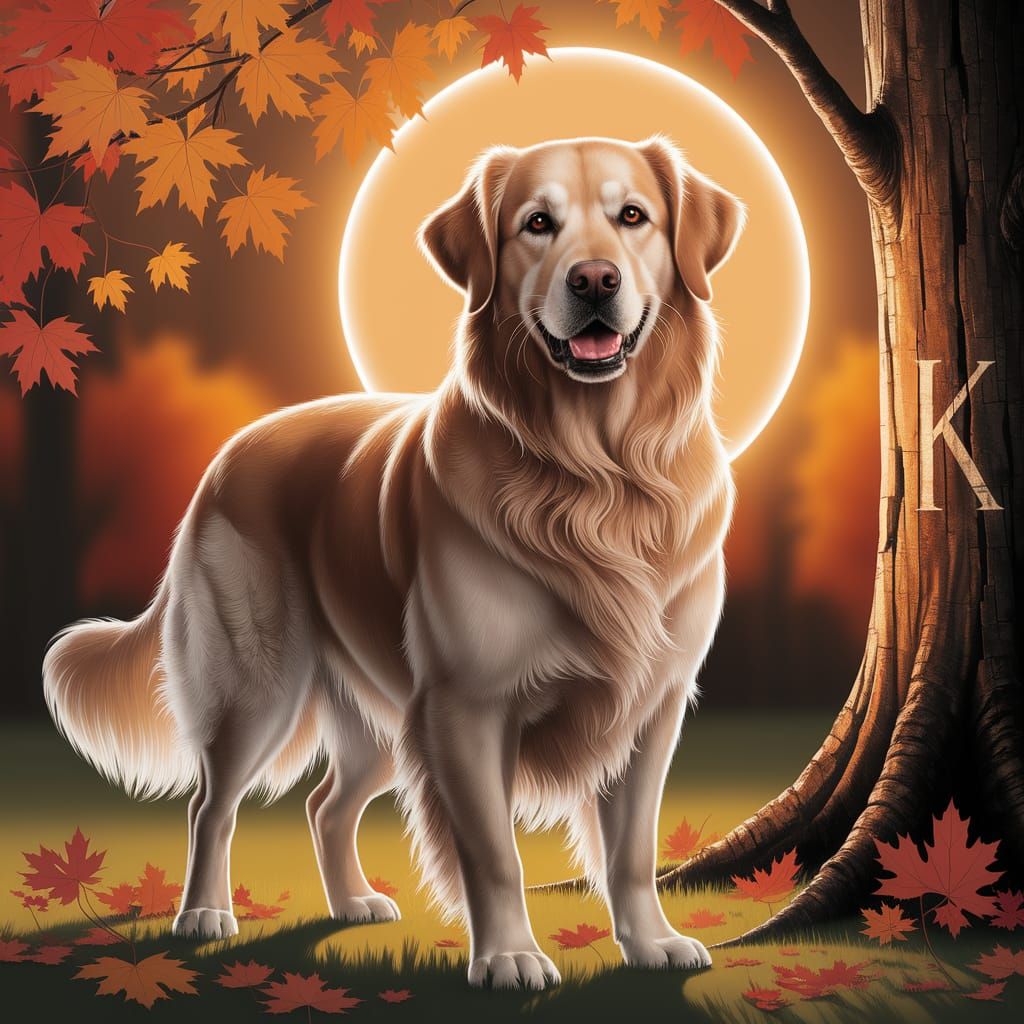 Majestic Golden Retriever in Autumn Sunlight