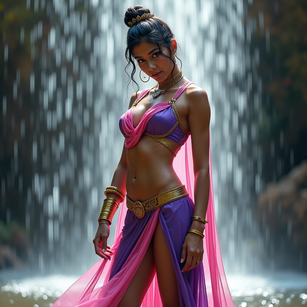 Hyper Realistic Ancient Indian Princess in Superhero Pose