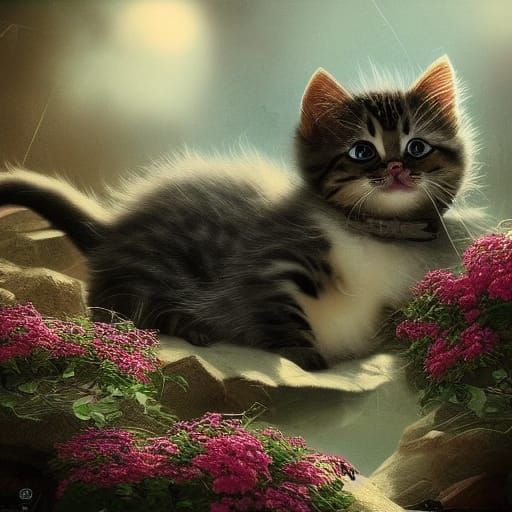 Cute Kittens in Epic Cinematic Digital Painting