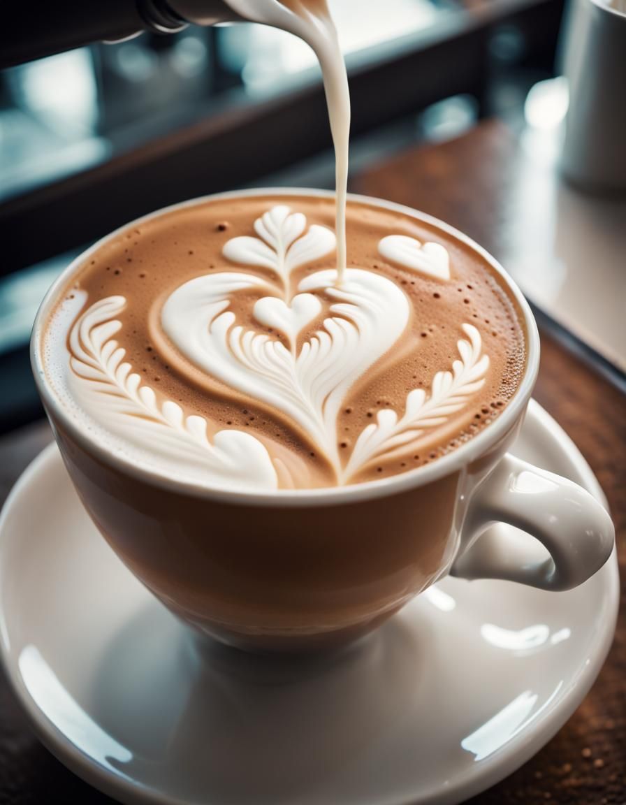 Latte Art Cityscape in a Glass Cup