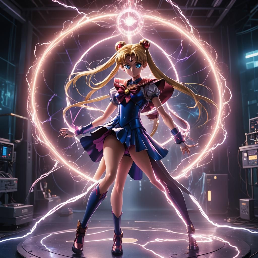 Sailor Moon Surrounded by Electric Energy