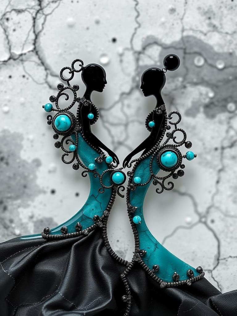 Living Dollequins Acrylic Wash Painted on Glass Couture