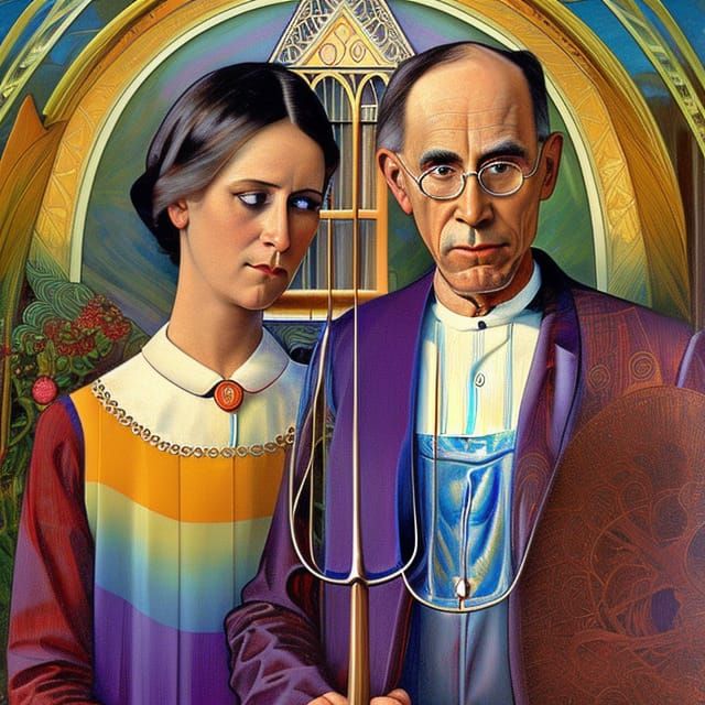 American Gothic Goes Rainbow