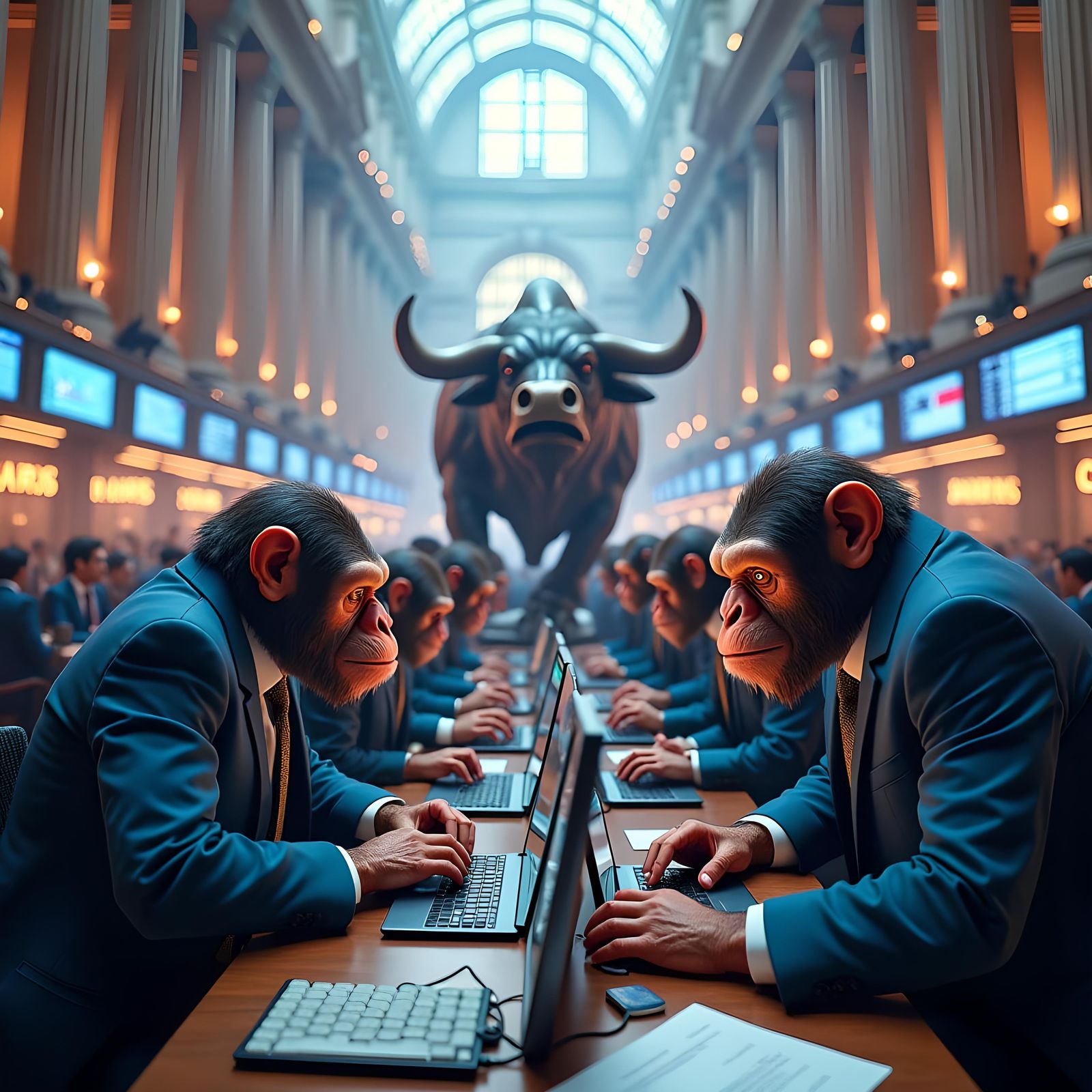Trader Apes on Wall Street: Fantasy Concept Art