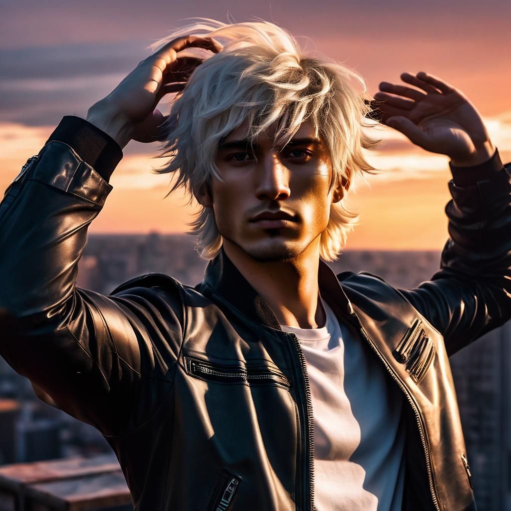 Anime Style Sunset Salute in Deep Color