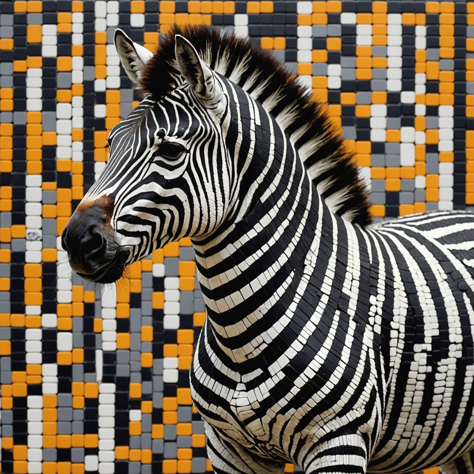 Zebra with dominoes