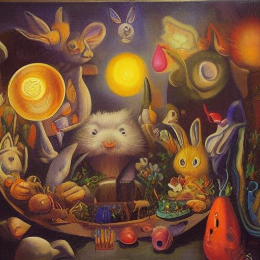 Surreal Freemason Rabbits Conjure Carrots and Rock 'n' Roll ...