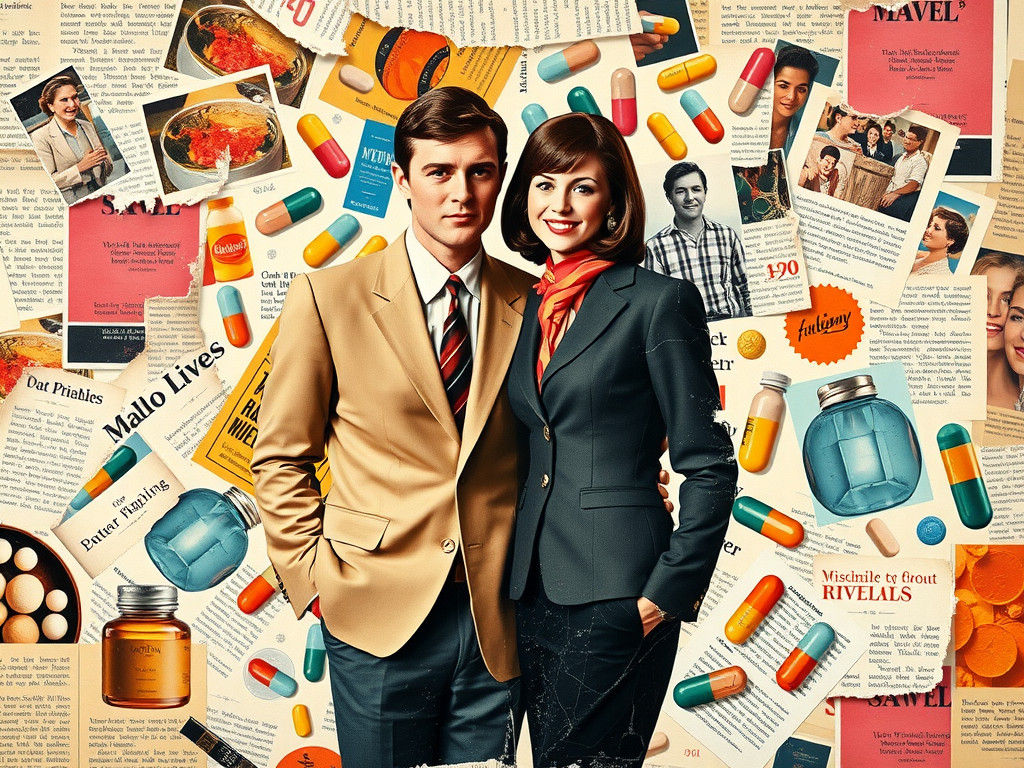 Pop Art Couple in Pharmaceutical Collage