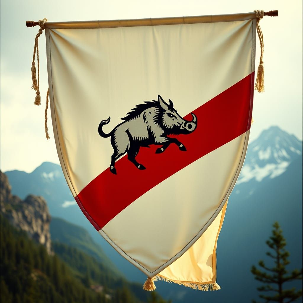 Medieval Family Crest in Cinematic Style