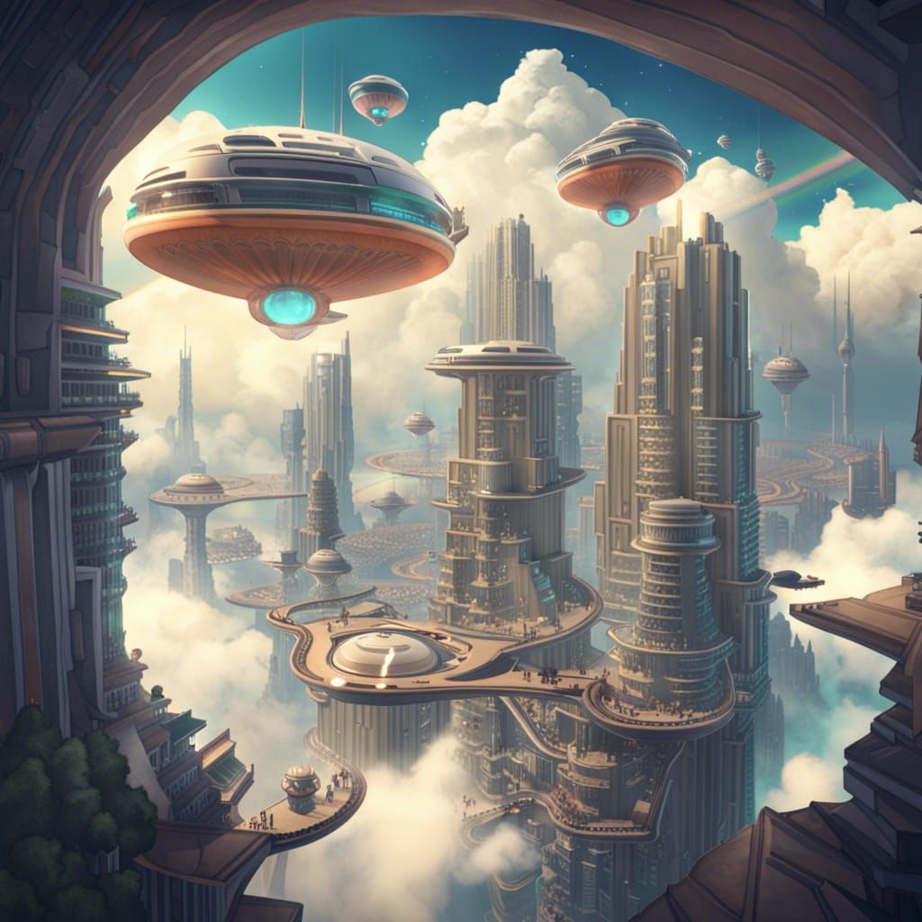 Skypia: A Cloud City in the Sky