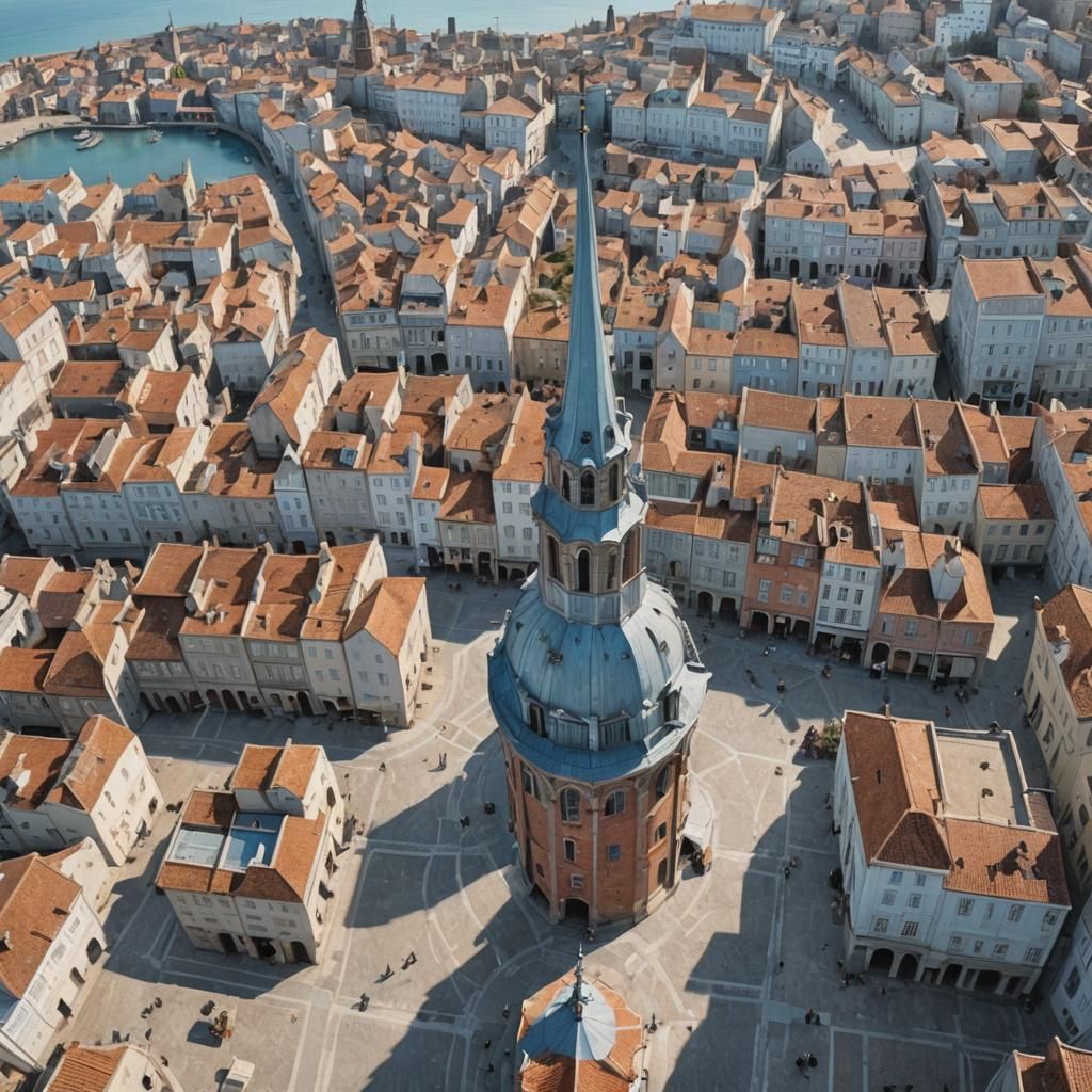 Picturesque 18th Century Town Overlook