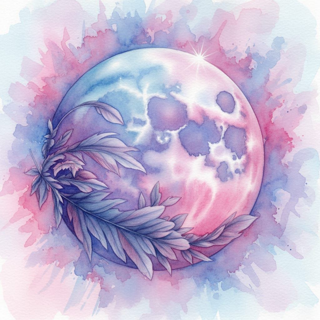 Feathered Moon in Smudged Charcoal with Circlet