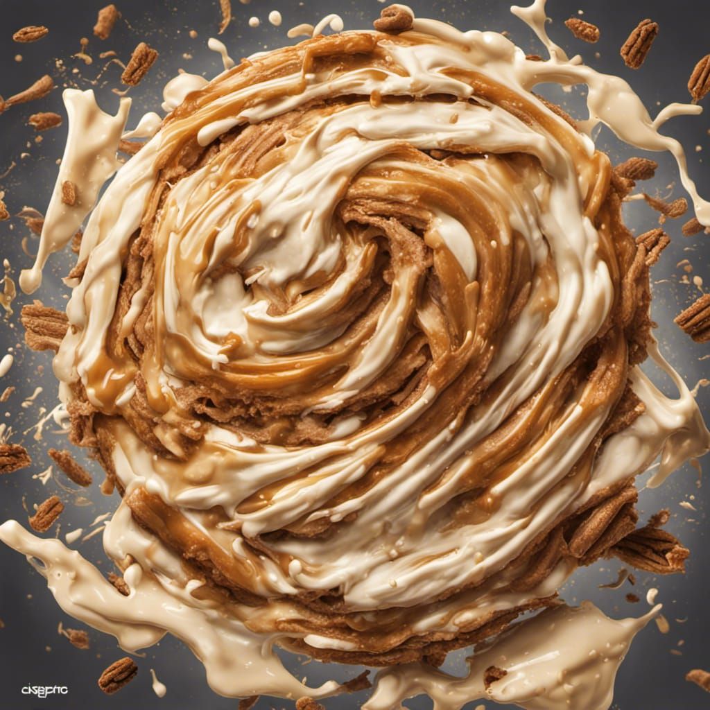 Hyperrealistic Caramel Splash with Tobacco and Cream