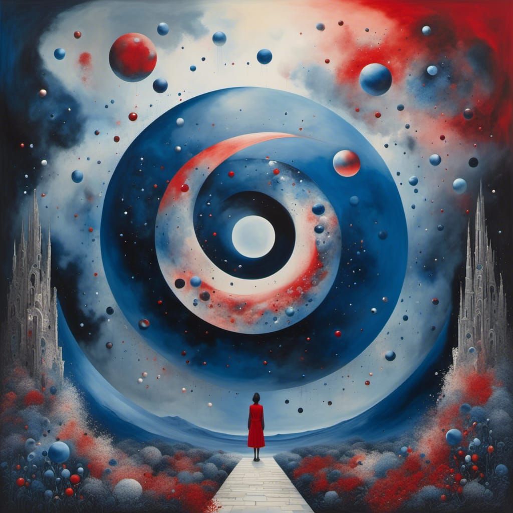 Woman at Portal: Watercolor Impressionist Masterpiece