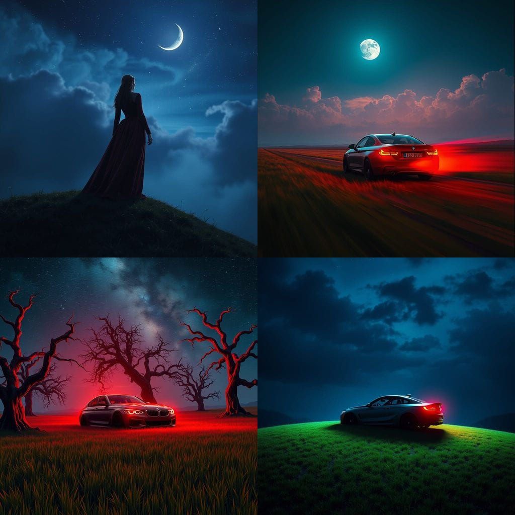 Dark Fantasy BMW in a Cosmic Landscape