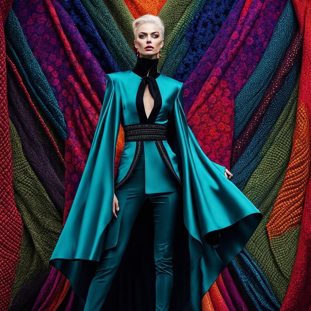 Futuristic Costume with Intricate Asymmetric Design