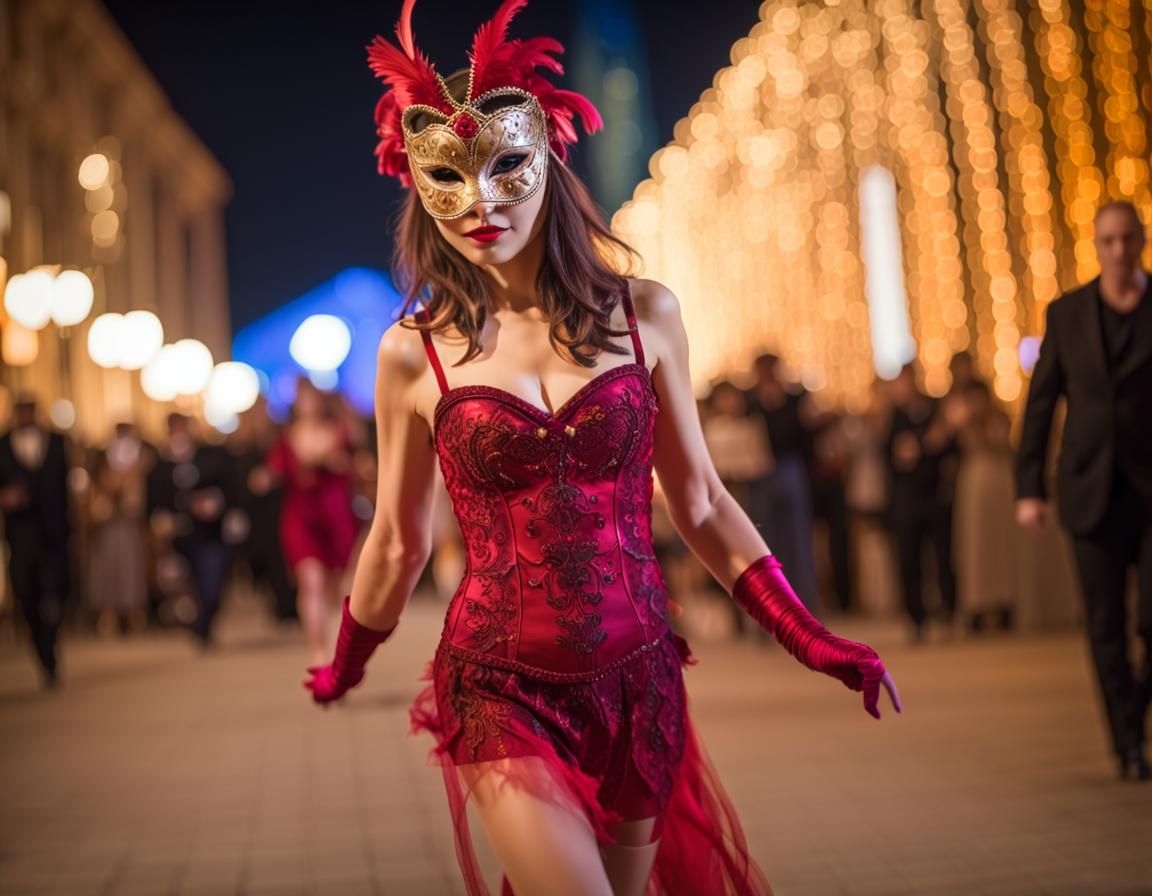 Mysterious Masquerade Lady in Professional Photography Style