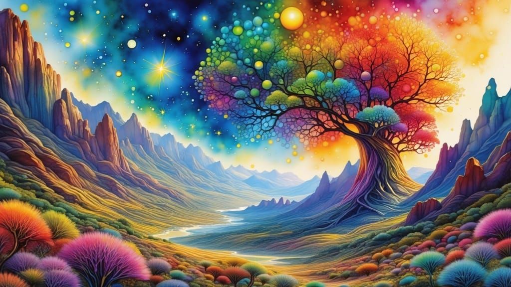 Colorful Marbles on Winding Road in 3D Sci-Fi Style