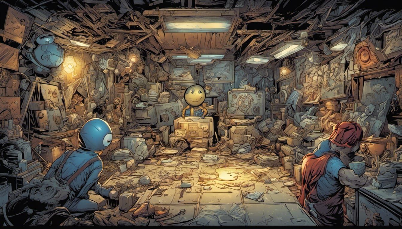 Smiley Face in Comic Book Art Style