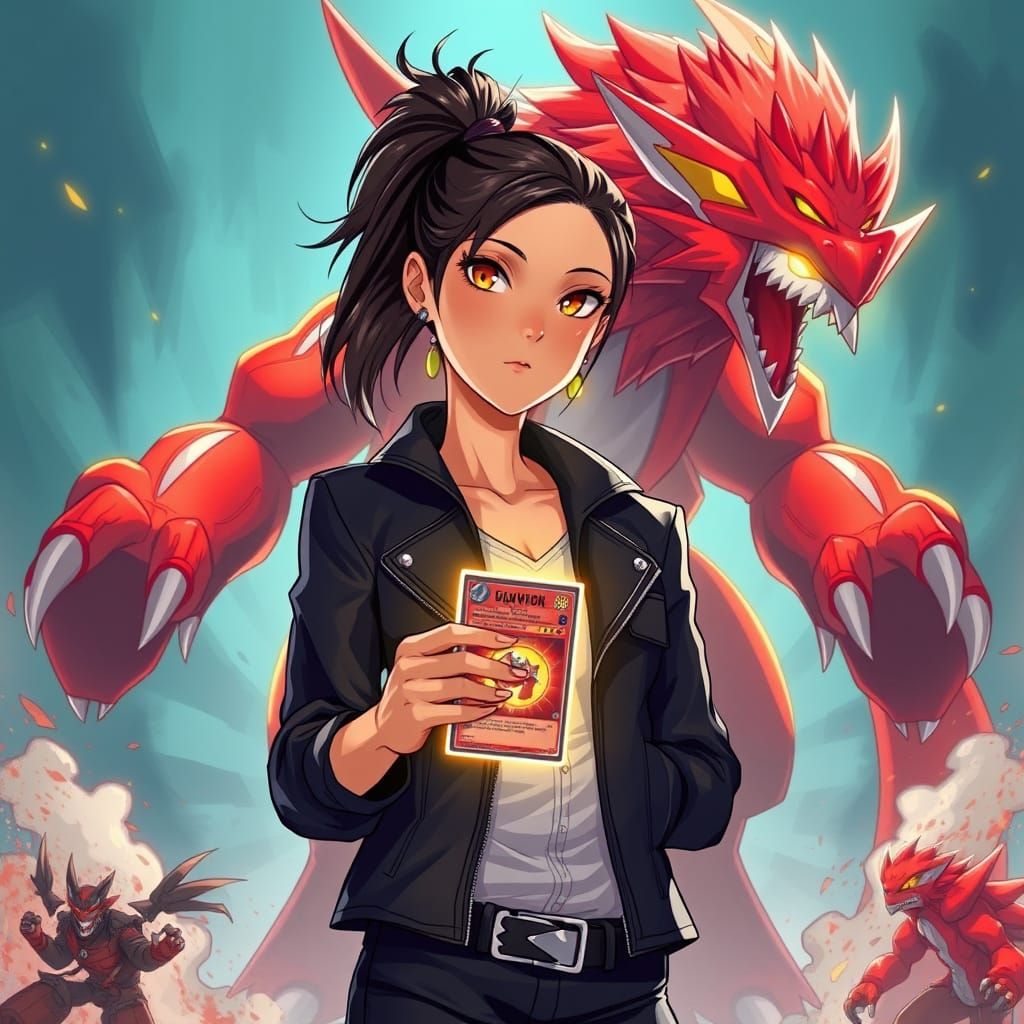 Woman Commands Digivolution in Futuristic Style