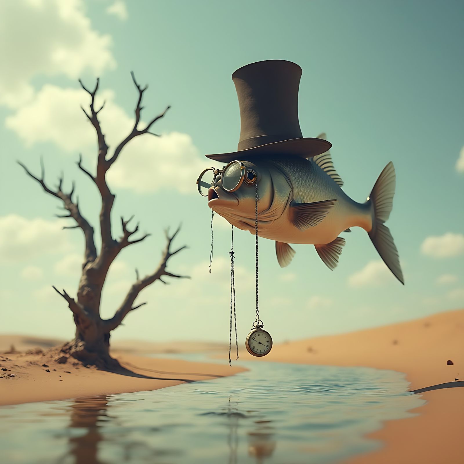 Surreal Fish Eye View in Abstract Landscape