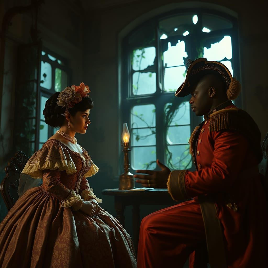 Heated Debate in a Ruined Colonial Mansion