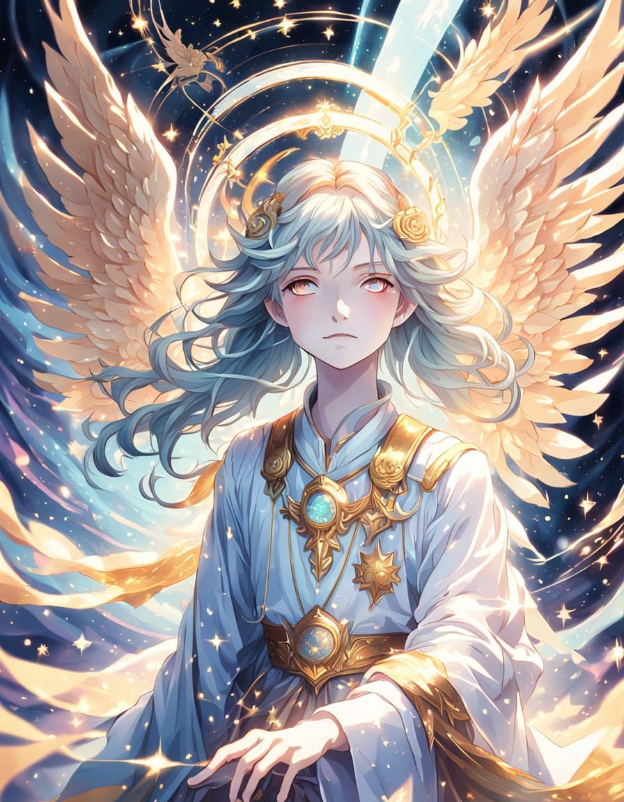 Anime Angel Card in Mystical Void