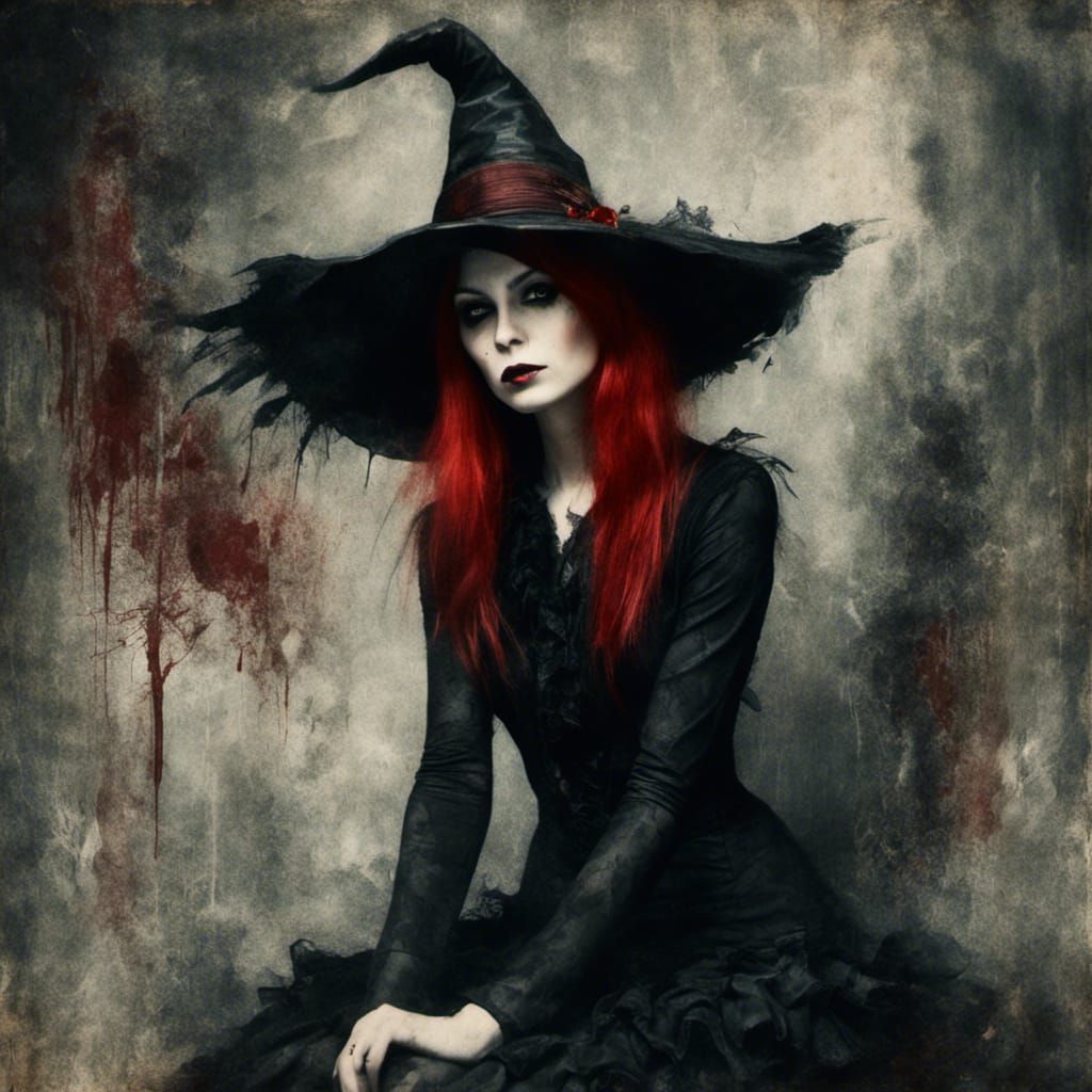 Elegant Noir Witch Portrait in 1920s Style