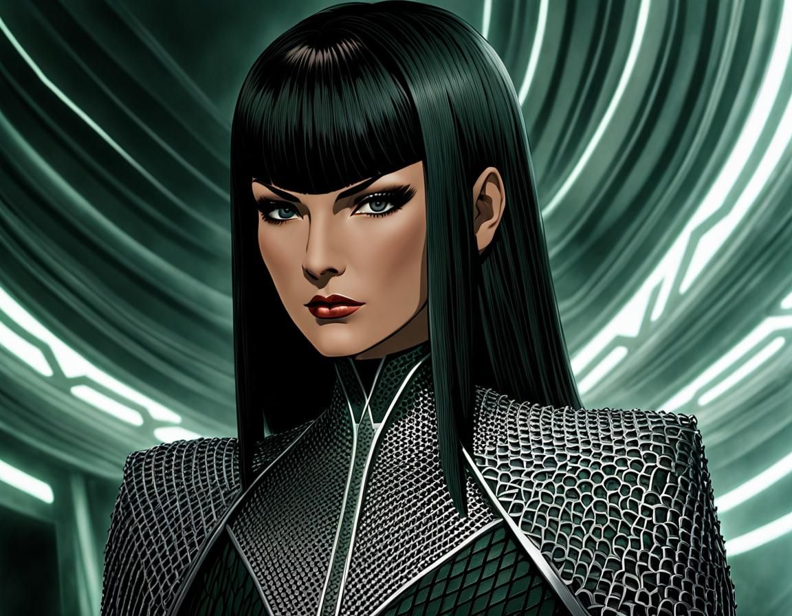 Detailed Portrait of a Romulan on Starship Bridge