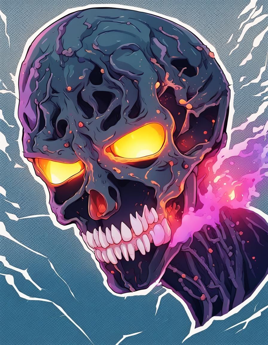 Anime Demon Skull with Poison Gas