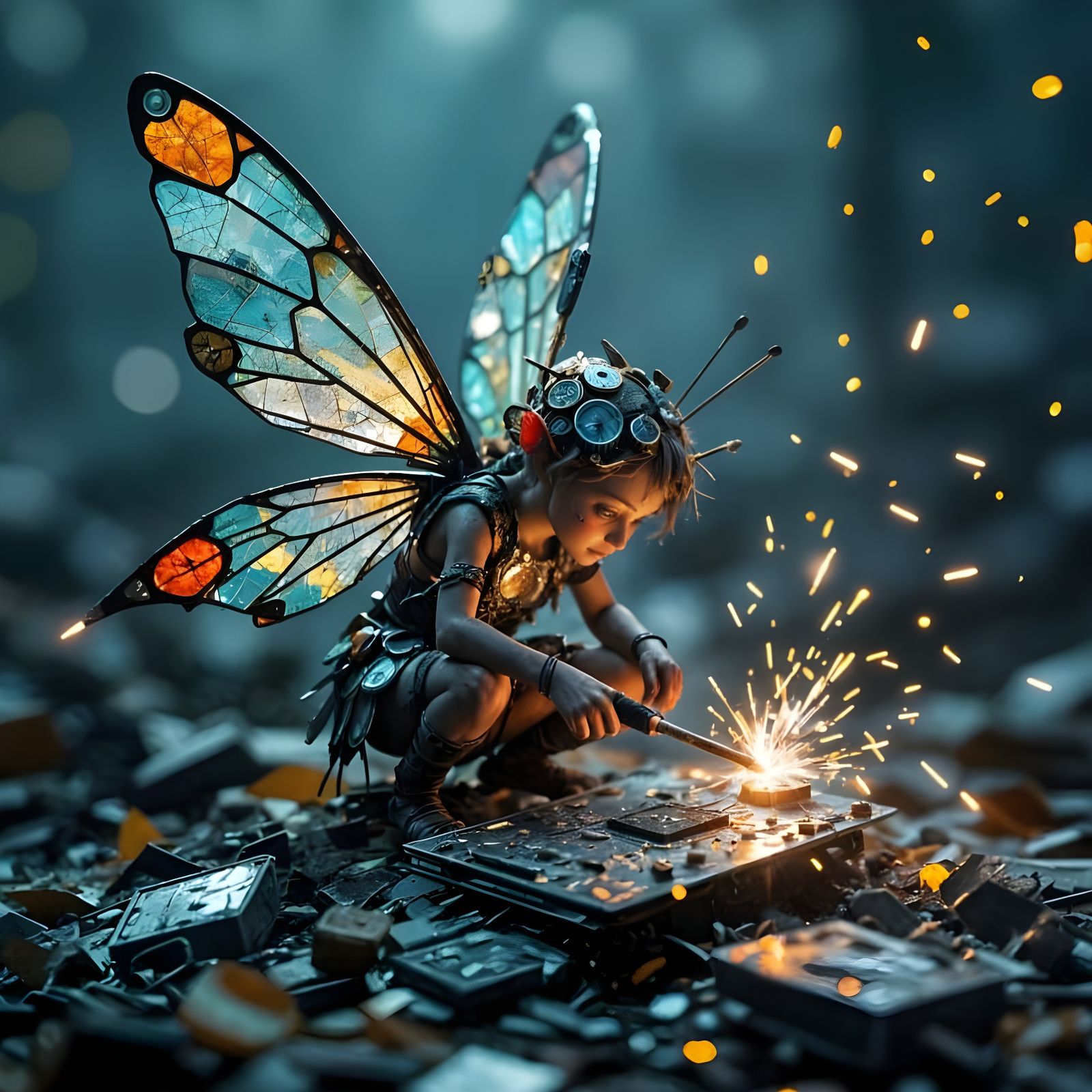 **The little fairy repairs the circuits**