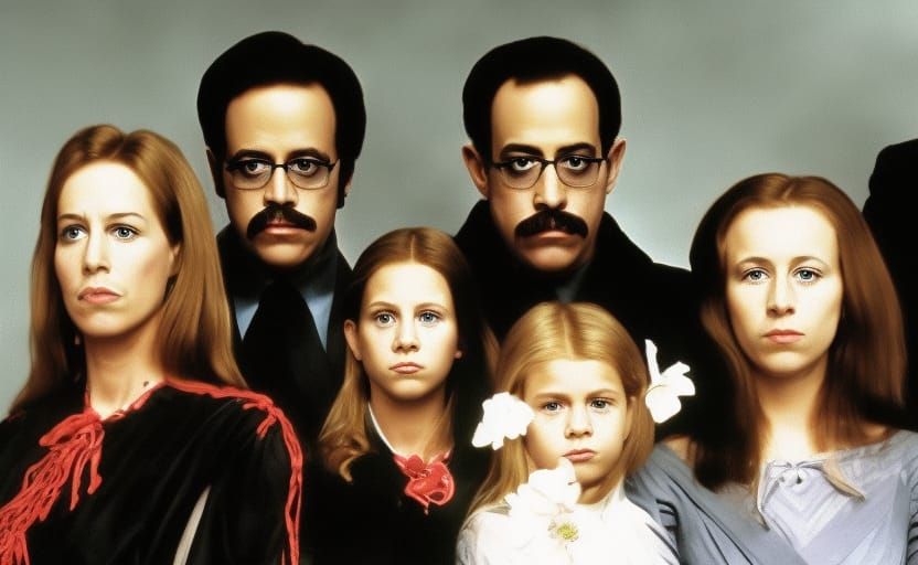 Awkward Family Photo in American Gothic Style