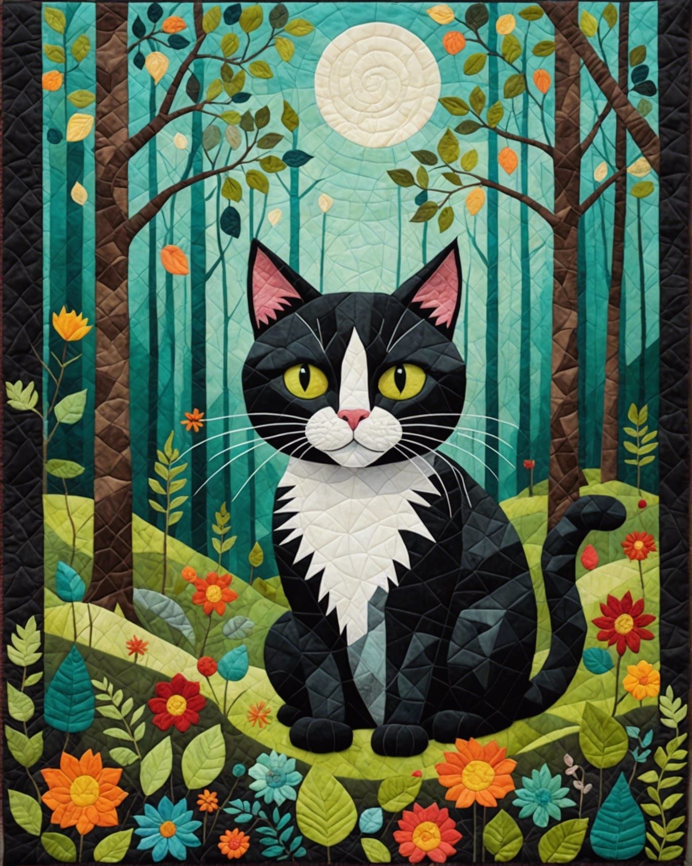 Alexander Jansson Cat Quilt in Woods