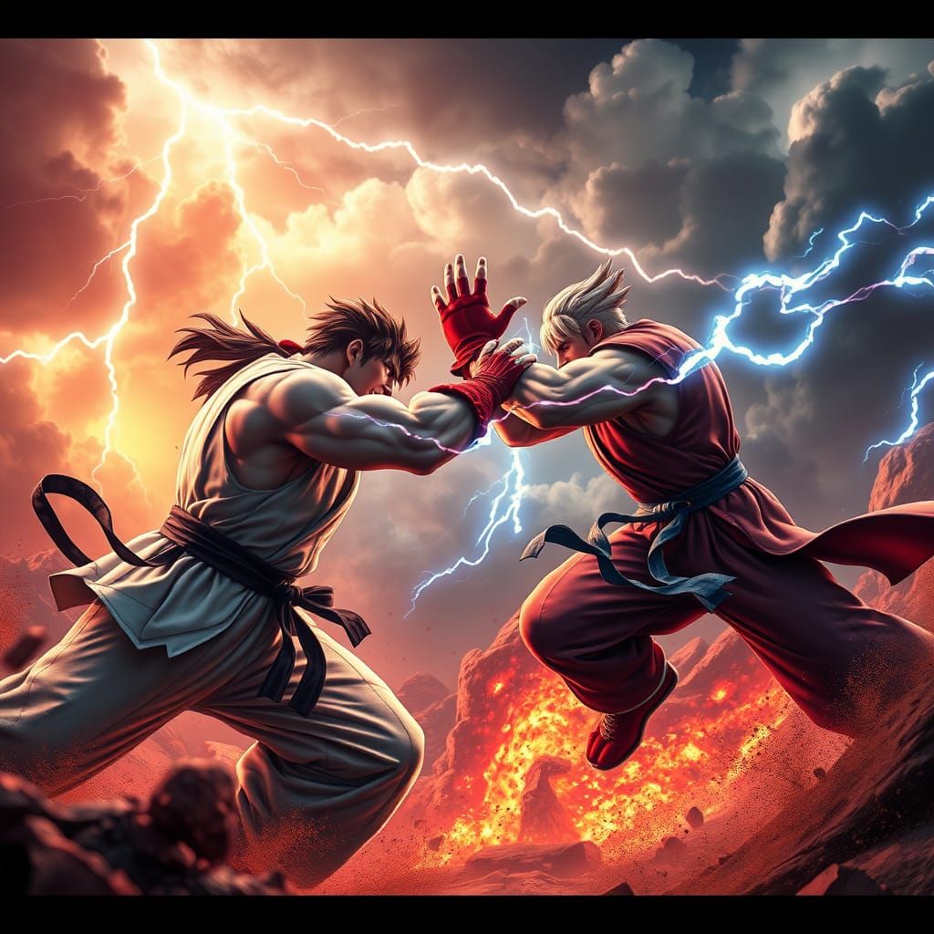 Epic Street Fighter Battle: Ryu vs. Ken