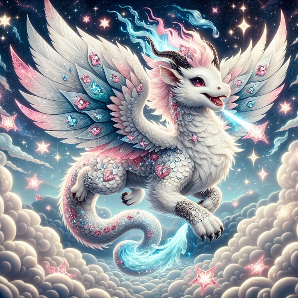 Whimsical Luckdragon Soars Through Enchanted Skies