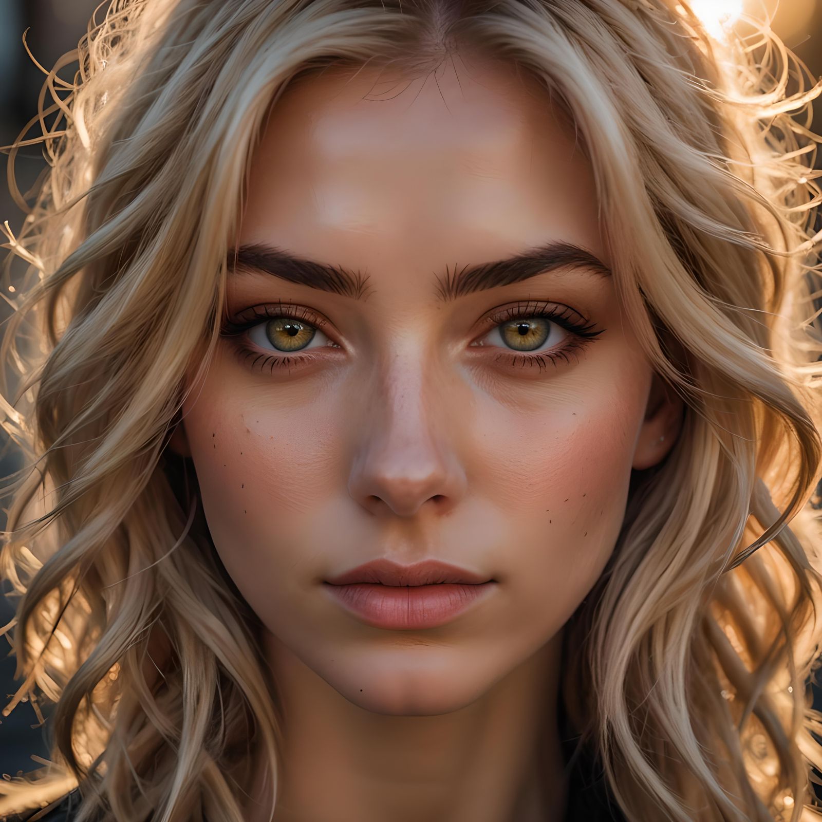 Hyperrealistic Portrait of a Beautiful Blonde Girl