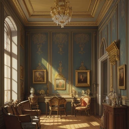 Vintage Treasures on Dusty Shelf in Warm Light