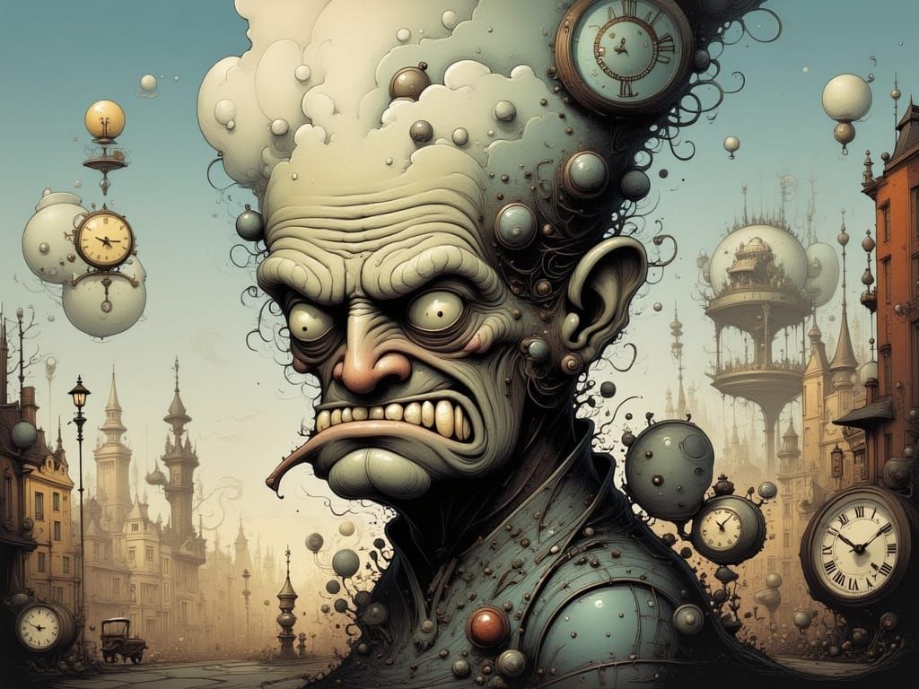 Surreal Sky Face Scolds Pedestrians in Dreamscape