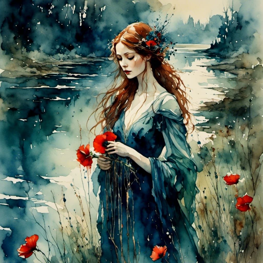 Exquisite Persephone on the River Styx