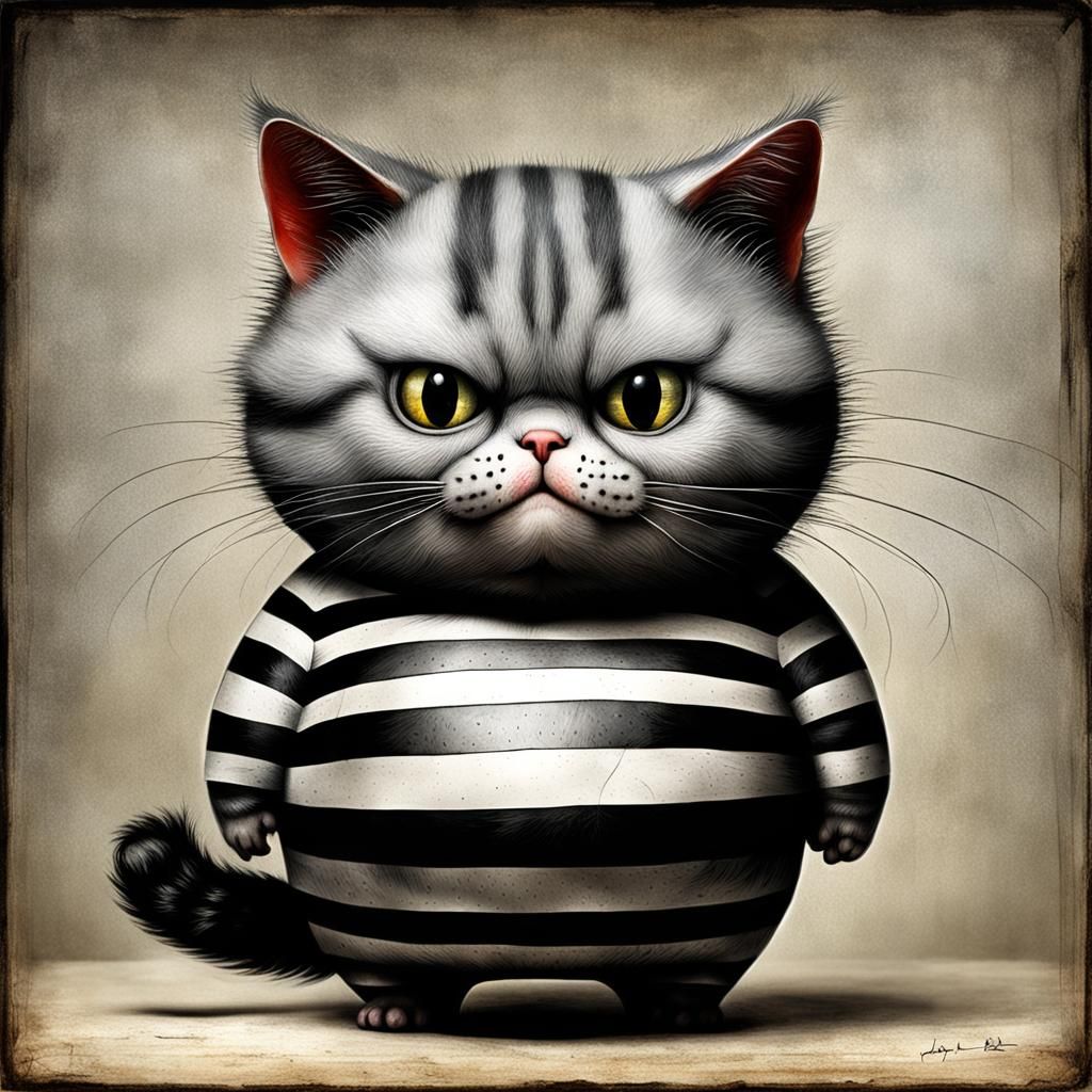 Cyborg Kitten Street Thug in Volcanic Jungle