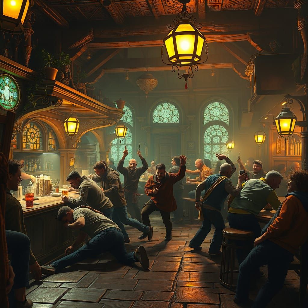 Rowdy Patrons at the Mystic Nightcafe Inn of the 6th Happine...