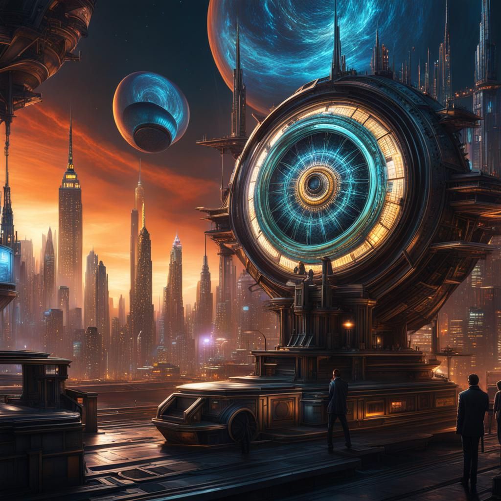 Futuristic Time Machine in Gotham Style