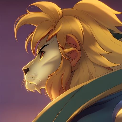 Lion King Ash Ketchum: Detailed Digital Portrait