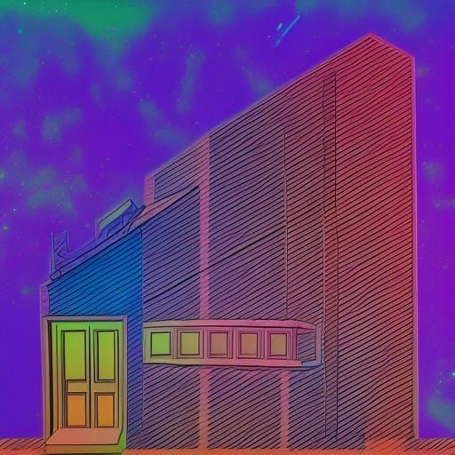 Holographic House in Pablo Amaringo Style